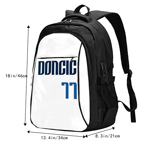 Luka #77 Doncic Adult Youth Backpacks Student Bag Laptop Bag Bookbag Usb Backpack For Daily