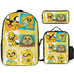 zqiyhre mike-crack backpack 3 pcs set, 3d print anime hiking laptop backpack pencil case lunch bag for teen