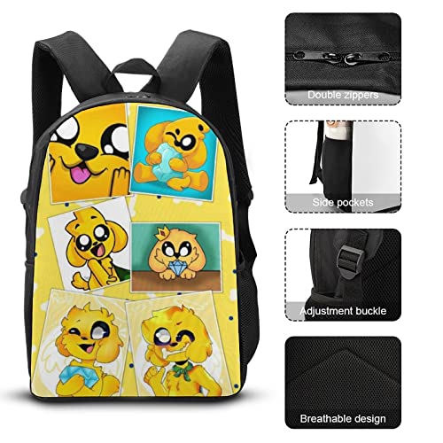 Zqiyhre Mike-Crack Backpack 3 PCS Set, 3D Print Anime Hiking Laptop Backpack Pencil Case Lunch Bag for Teen