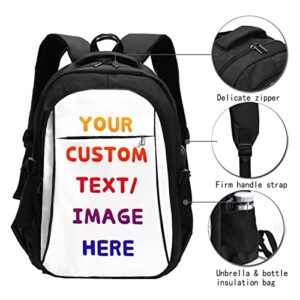 ADDUPICT Custom Travel Laptop Backpack Personalized for Men Women with Name Photo Customized Bookbag Computer Bags with USB Port 18 x 13.4 x8.3 in