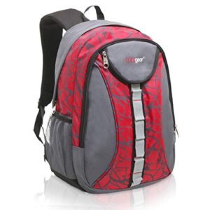 mggear 18 inch student bookbag / children sports backpack / travel carryon, red