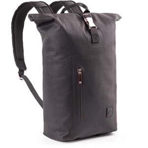 the friendly swede slim roll top laptop backpack, fits 13″ laptop, travel backpack for women, backpack for men, backpacks, school backpack, back pack, womens backpack, bookbag – waterproof tpu – black