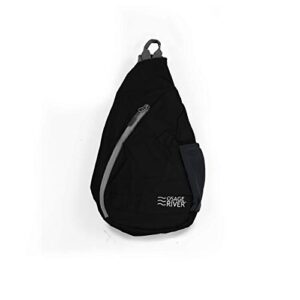 osage river taber sling travel bag, foldable crossbody, black