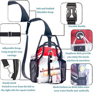 Higuyst Clear Bag Stadium Approved Small Sling Bag, Hiking Travel Concert Festival Stadium Bag for Men & Women