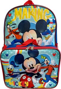 ruz mickey mouse 16″ backpack with detachable lunch box blue-red