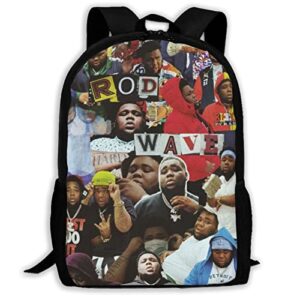 rod wave backpack student bookbag laptop daypack for school men women casual travel