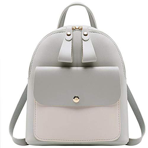 AIEDE Grey Backpack Mini Purse Fashion Leather Designer Travel Bag Ladies Shoulder Bags