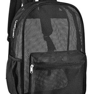 Paxiland Mesh Backpack Lightweight See Through College Student Backpack for Commuting Swimming Travel Beach Outdoor Sports