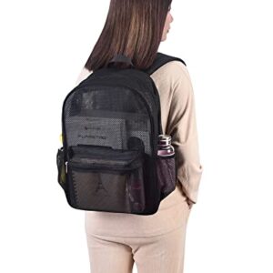 Paxiland Mesh Backpack Lightweight See Through College Student Backpack for Commuting Swimming Travel Beach Outdoor Sports