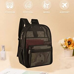 Paxiland Mesh Backpack Lightweight See Through College Student Backpack for Commuting Swimming Travel Beach Outdoor Sports