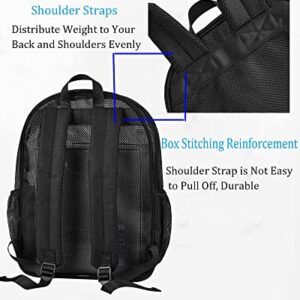 Paxiland Mesh Backpack Lightweight See Through College Student Backpack for Commuting Swimming Travel Beach Outdoor Sports