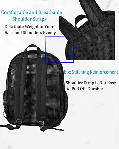 Paxiland Mesh Backpack Lightweight See Through College Student Backpack for Commuting Swimming Travel Beach Outdoor Sports