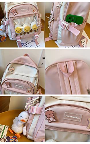 Kawaii Backpack with Kawaii Pin and Accessories Backpack Cute Backpack Cute Kawaii Backpack for School, Pink, One Size