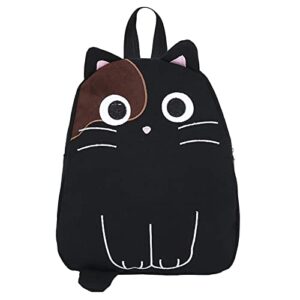 laureltree kawaii aesthetic cute cartoon cat backpack laptop travel bag school students teens girls (black)