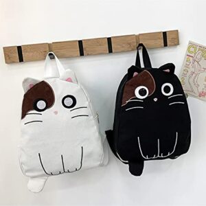 LaurelTree Kawaii Aesthetic Cute Cartoon Cat Backpack Laptop Travel Bag School Students Teens Girls (Black)