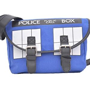 HAMIQI Doctor Who Cosplay Police Box Blue Shoulder Bag Clamshell Messenger Bag Student Cross Body Backpack Fashion Sling Bag