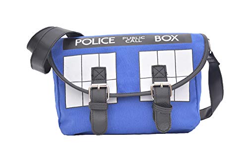 HAMIQI Doctor Who Cosplay Police Box Blue Shoulder Bag Clamshell Messenger Bag Student Cross Body Backpack Fashion Sling Bag