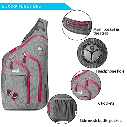 Plus Oversized Sling Backpack for Women, Durable Crossbody Backpack One Shoulder Backpack Daypack 28L