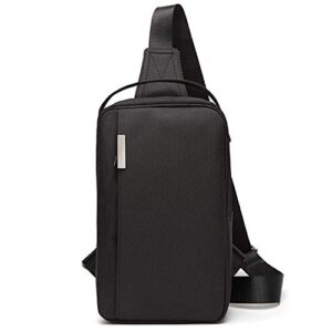 yukaban sling bag water resistant shoulder chest crossbody bags sling backpack for men women (black)