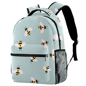 niaocpwy cute cartoon bee backpack for middle school student, durable daypack with adjustable strap