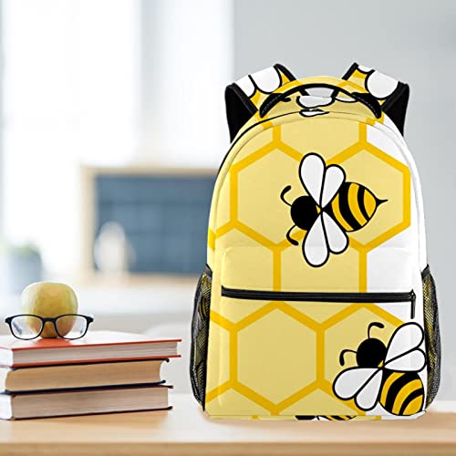 School Backpack Travel Backpack,Boy Girl Backpack,cartoon honey bees,Outdoor Sports Rucksack Casual Daypack