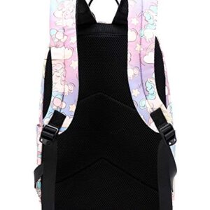 Abshoo Cute Lightweight School Boobag Kids Unicorn Backpacks for Girls Backpacks with Lunch Bag (B Unicorn Rainbow)