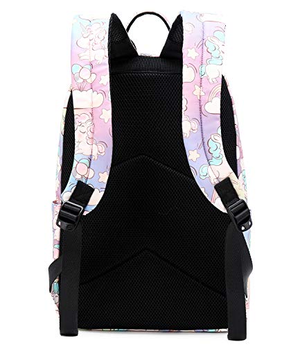 Abshoo Cute Lightweight School Boobag Kids Unicorn Backpacks for Girls Backpacks with Lunch Bag (B Unicorn Rainbow)