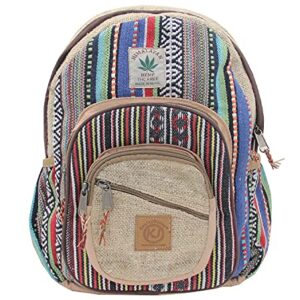 KayJayStyles Small Lightweight Daypack Backpack Handmade Himalayan Hemp Travel, Hiking, Purse for Men, Women & Girls