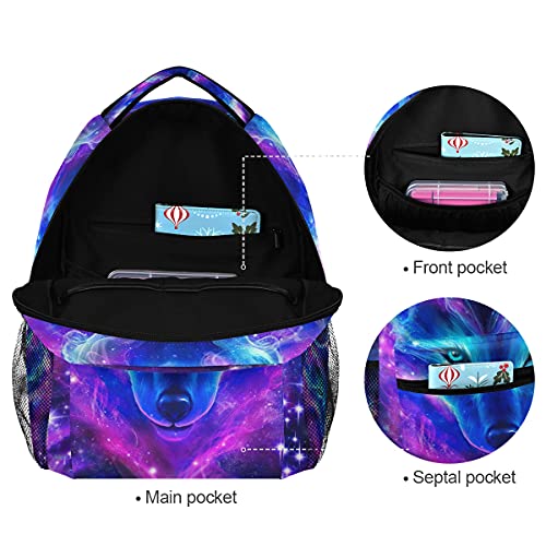 Starry Wolf Kids Backpack for Boys Classic School Bookbag Perfect Size for School and Travel Backpacks