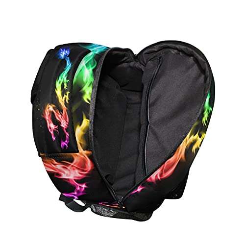 Fire Rainbow Dragon Backpacks Travel Laptop Daypack School Bags for Teens Men Women