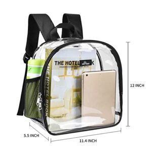 MAY TREE Small Clear Backpack Stadium Approved for Concert, Beach, Work, Travel & Sporting