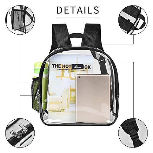 MAY TREE Small Clear Backpack Stadium Approved for Concert, Beach, Work, Travel & Sporting