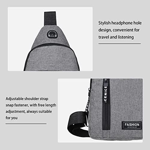 SHILONG Small Sling Bag Fashion Chest Bag Crossbody Shoulder Strap Waterproof With Headphone Hole Outdoor Travel Essentials