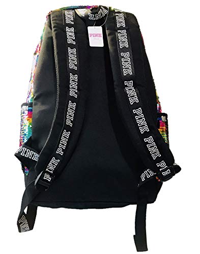 Victoria's Secret Pink Campus Backpack Multicolor Bling Fashion Show Rainbow