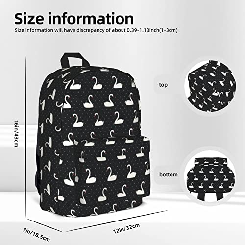Swan Backpack For Men Women,With Strap Lightweight Casual Bookbag For Travel Outdoor