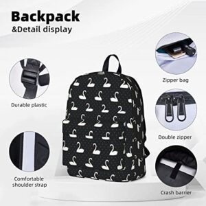 Swan Backpack For Men Women,With Strap Lightweight Casual Bookbag For Travel Outdoor