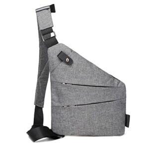 PHIMIITA Personal Flex Bag - 2023 New Personal Flex Bag for Women and Men, Multipurpose Crossbody Backpack Sash Bag for Outdoor (Grey Left)