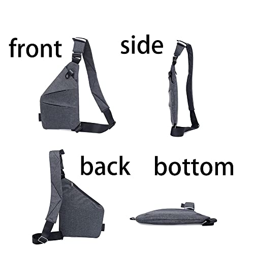 PHIMIITA Personal Flex Bag - 2023 New Personal Flex Bag for Women and Men, Multipurpose Crossbody Backpack Sash Bag for Outdoor (Grey Left)