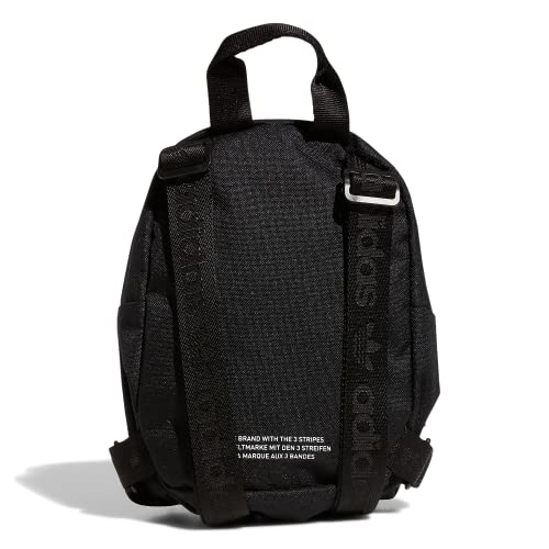 adidas Originals Trefoil 2.0 Mini Backpack Small Travel Bag, Black/White, One Size
