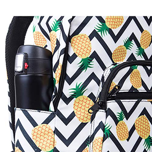 E-Clover Pineapple Backpack School Bag Bookbag for Girls Boys Lightweight Travel Backpacks with Pencil Case Valentine Day Gifts