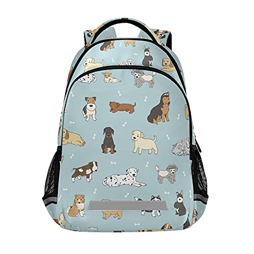 ALAZA Dog Print Cute Doodle Puppy Backpack Purse for Women Men Personalized Laptop Notebook Tablet School Bag Stylish Casual Daypack, 13 14 15.6 inch