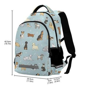 ALAZA Dog Print Cute Doodle Puppy Backpack Purse for Women Men Personalized Laptop Notebook Tablet School Bag Stylish Casual Daypack, 13 14 15.6 inch