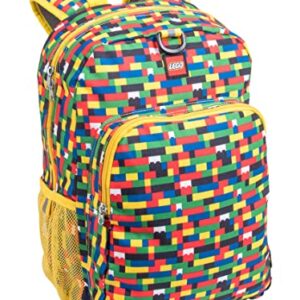 LEGO Heritage Classic Kids School Backpack Bookbag, for Travel, On-the-Go, Back to School, Boys and Girls, with Adjustable Padded Straps and Fun patterns, Brick Wall