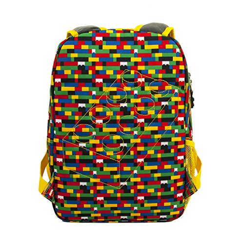 LEGO Heritage Classic Kids School Backpack Bookbag, for Travel, On-the-Go, Back to School, Boys and Girls, with Adjustable Padded Straps and Fun patterns, Brick Wall