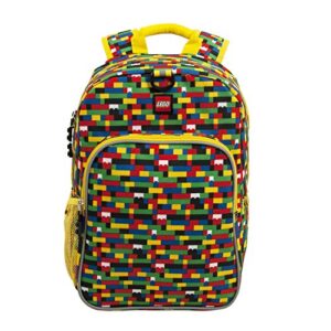 LEGO Heritage Classic Kids School Backpack Bookbag, for Travel, On-the-Go, Back to School, Boys and Girls, with Adjustable Padded Straps and Fun patterns, Brick Wall