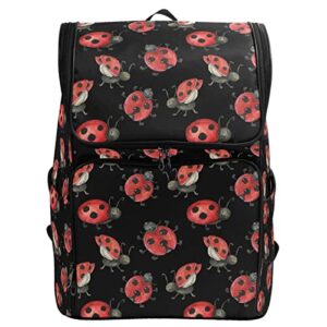 naanle cartoon ladybugs floral large college school books backpack waterproof computer bag travel daypack for man woman