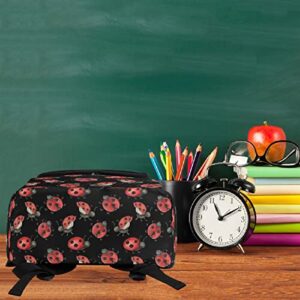 Naanle Cartoon Ladybugs Floral Large College School Books Backpack Waterproof Computer Bag Travel Daypack for Man Woman