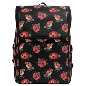 Naanle Cartoon Ladybugs Floral Large College School Books Backpack Waterproof Computer Bag Travel Daypack for Man Woman