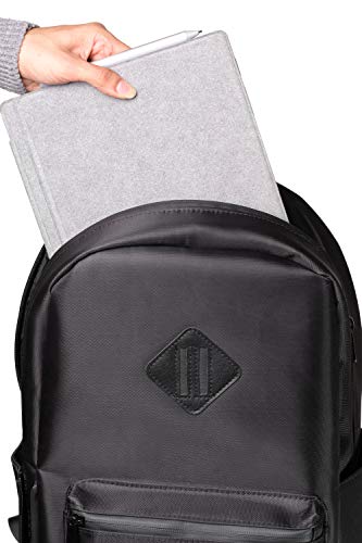 DS Black Smell Proof Backpack With Lock - Traveling Backpack With Laptop Compartment - Hidden Pocket and Combination Lock (Black)