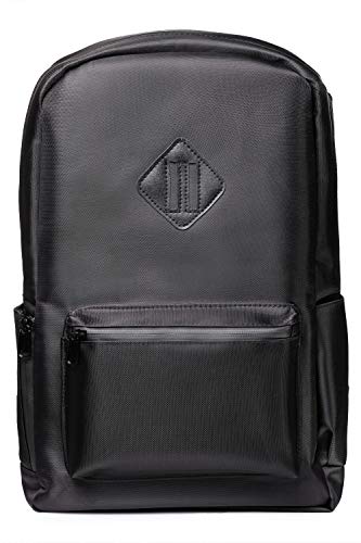 DS Black Smell Proof Backpack With Lock - Traveling Backpack With Laptop Compartment - Hidden Pocket and Combination Lock (Black)